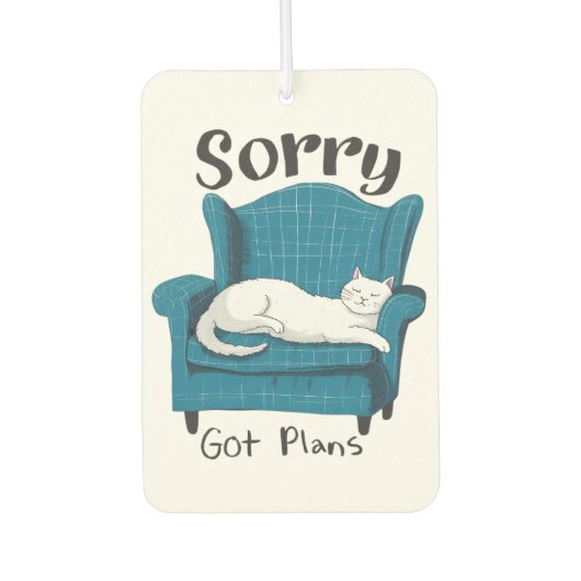 Sorry Got Plans Funny Cat Lover Gift  Luchtverfrisser (Voorkant)