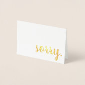 Sorry gouden folie folie kaarten (Voorkant)