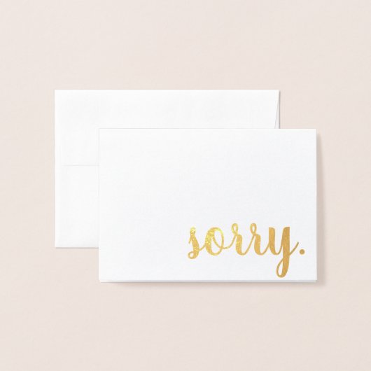 Sorry gouden folie kaarten (Voorkant met envelop)