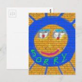 Sorry Graffiti, Art Sad Face, Sadness Regret Briefkaart (Voorkant / Achterkant)
