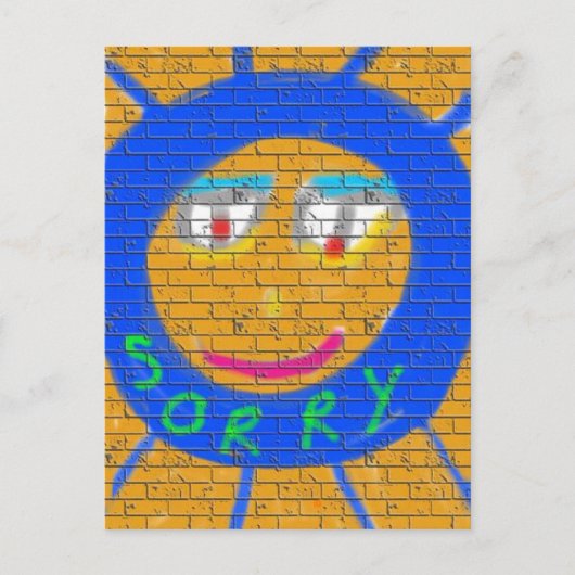 Sorry Graffiti, Art Sad Face, Sadness Regret Briefkaart (Voorkant)