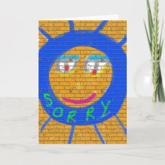 Sorry Graffiti, Art Sad Face, Sadness Regret Kaart (Voorkant)