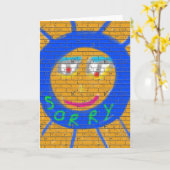 Sorry Graffiti, Art Sad Face, Sadness Regret Kaart (Gele Bloem)