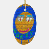 Sorry Graffiti, Art Sad Face, Sadness Regret Keramisch Ornament (Rechts)