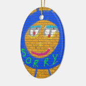 Sorry Graffiti, Art Sad Face, Sadness Regret Keramisch Ornament (Links)