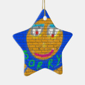 Sorry Graffiti, Art Sad Face, Sadness Regret Keramisch Ornament (Rechts)
