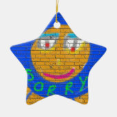 Sorry Graffiti, Art Sad Face, Sadness Regret Keramisch Ornament (Voorkant)