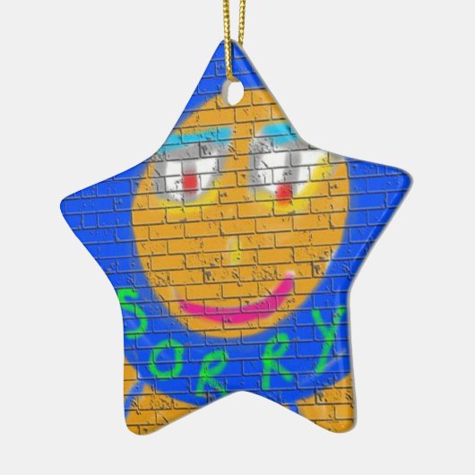 Sorry Graffiti, Art Sad Face, Sadness Regret Keramisch Ornament (Links)
