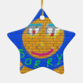 Sorry Graffiti, Art Sad Face, Sadness Regret Keramisch Ornament (Achterkant)
