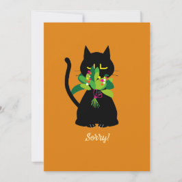 SORRY! Grappig Zwart Kat Wenskaart 🐈⬛ Feestdagenkaart