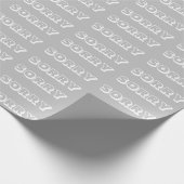 Sorry, grijs wit, modern, vet geschenk cadeaupapier (Hoek)