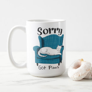 Sorry, heb plannen - leuk cadeau voor kattenliefhe koffiemok