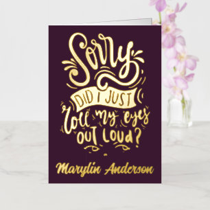 SORRY HEEFT IK MIJN OGEN GEWOON GELUIDSTYPOGRAFIE  FOLIE FEESTDAGENKAART