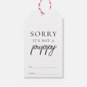Sorry, het is geen puppy grappige kerst cadeaulabel (Voorkant)