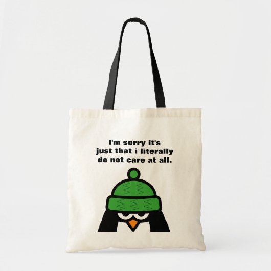 Sorry, het is gewoon dat ... pinguïn boodschappent tote bag (Voorkant)
