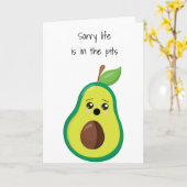 Sorry het leven is in de putten Sympathie Avocado Kaart (Gele Bloem)