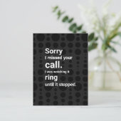 Sorry (het spijt me niet) Ik heb je telefoontje ge Briefkaart (Staand voorkant)