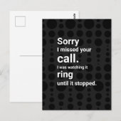 Sorry (het spijt me niet) Ik heb je telefoontje ge Briefkaart (Voorkant / Achterkant)