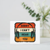 Sorry I can’t hear you - Retro Headphones Briefkaart (Staand voorkant)