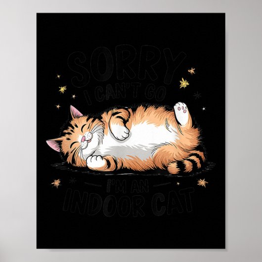Sorry I Can't Go I'm An Indoor Cat Poster (Voorkant)