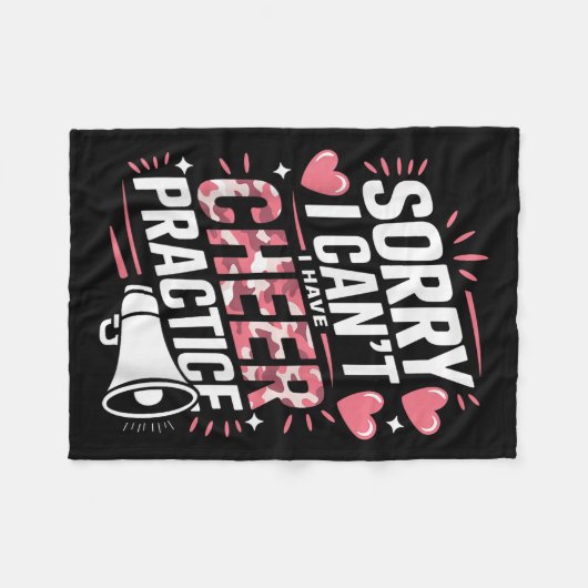 Sorry I Can't I Have Cheer Practice Cheerleader  Fleece Deken (Voorkant (Horizontaal))