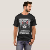 Sorry I Can't I Have Plans With My Cat Dad Retro T-shirt (Voorkant volledig)