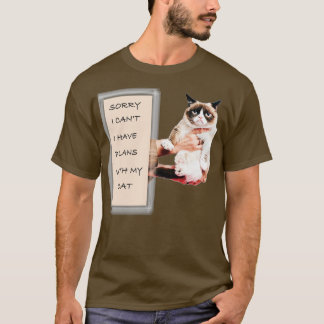 Sorry I can't I have plans with my Cat Funny cat L T-shirt