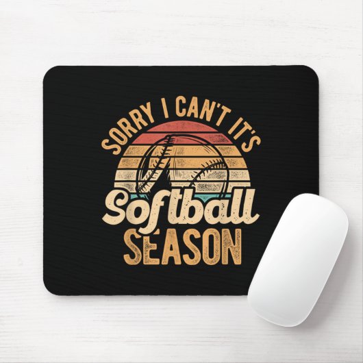 Sorry I Can't It's Softball Season Softball Player Muismat (Met muis)