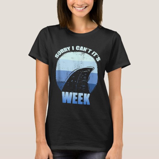 Sorry I Can't It's Week Funny Shark Gift Tank Top (Voorkant)