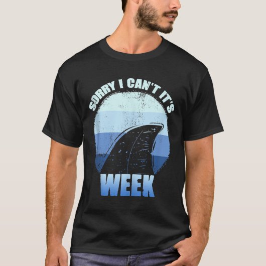 Sorry I Can't It's Week Funny Shark Gift Tank Top  (Voorkant)