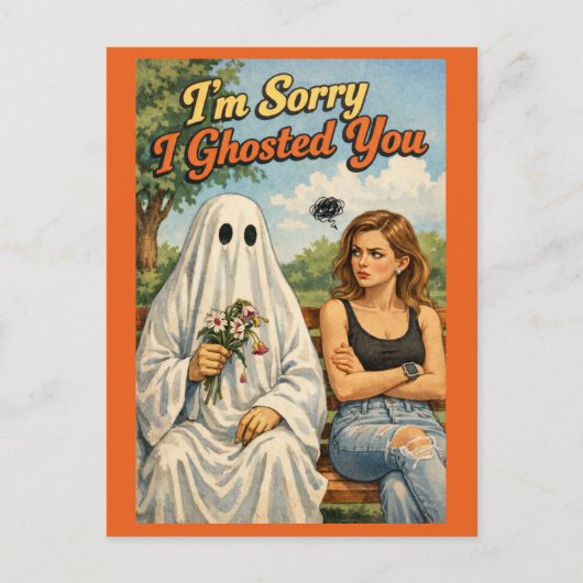 Sorry I Ghosted You Funny Apology Card-Personalize Briefkaart (Voorkant)