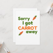 Sorry I Got Carrot Away Kaart (Voorkant / Achterkant in situ)