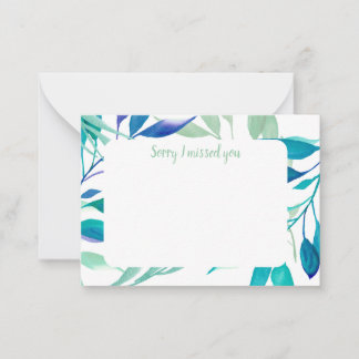 Sorry I missed you ministry ideas Notitiekaartje