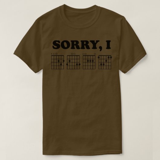 Sorry IDGAF grappige gitaar akkoorden ontwerp T-shirt (Design voorkant)