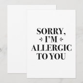 Sorry Ik Ben Allergisch Voor Jou Bedankkaart (Voorkant / Achterkant)