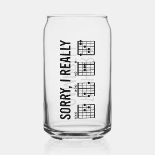 Sorry, ik ben echt DGAF Guitar Chords Funny Custom Blikvorm Glas