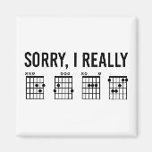 Sorry, ik ben echt DGAF Guitar Chords Funny Custom Magneet (Voorkant)