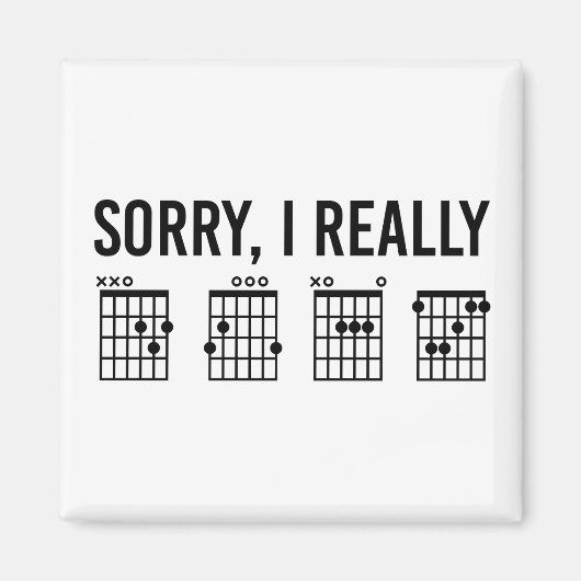 Sorry, ik ben echt DGAF Guitar Chords Funny Custom Magneet (Voorkant)