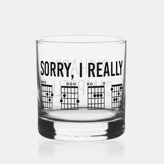 Sorry, ik ben echt DGAF Guitar Chords Funny Custom Whisky Glas (Voorkant)