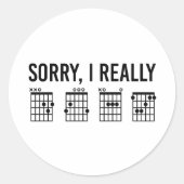 Sorry, ik ben echt DGAF Guitar Chords Funny Ronde Sticker (Voorkant)