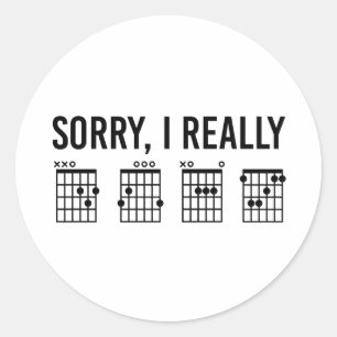 Sorry, ik ben echt DGAF Guitar Chords Funny Ronde Sticker
