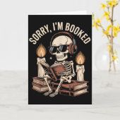 Sorry Ik Ben Geboekt Grappig Halloween Skelet Leze Kaart (Gele Bloem)