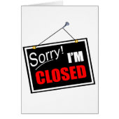 Sorry! Ik ben Gesloten Rood, Wit en Zwart Teken (Voorkant)