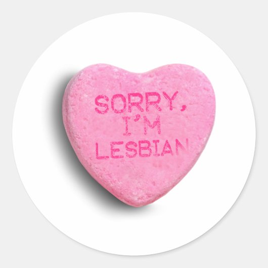 Sorry, ik ben lesbisch ronde sticker (Voorkant)