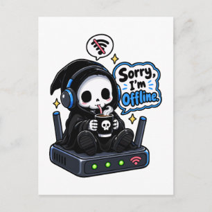 Sorry ik ben offline introvert gamer humor briefkaart