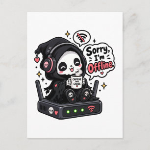 Sorry ik ben offline introvert gamer humor briefkaart