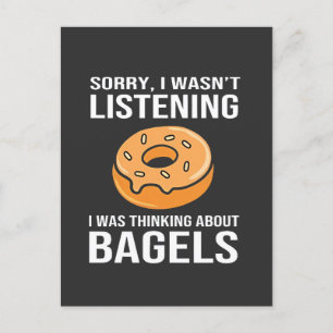 Sorry, ik dacht aan Bagels Joods Hanukkah Uitnodiging Briefkaart
