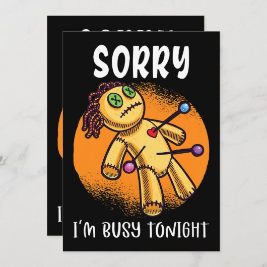 Sorry, ik heb het druk vanavond schattige voodoo p kaart (Voorkant / Achterkant)