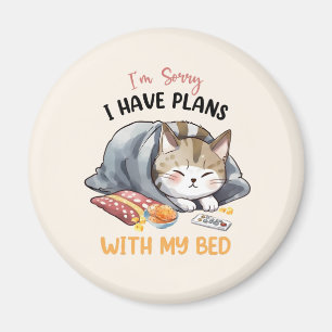 Sorry, ik heb plannen met mijn bed - Cosy Cat Magneet