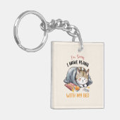 Sorry, ik heb plannen met mijn bed - Cosy Cat Sleutelhanger (Voorkant Links)